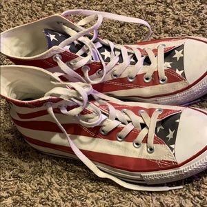 Stars and Stripes High top converse.